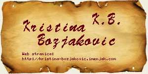 Kristina Božjaković vizit kartica
